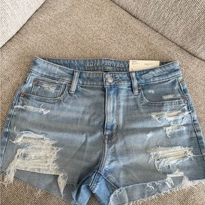American Eagle Outfitters Light Blue Ripped Jean Shorts